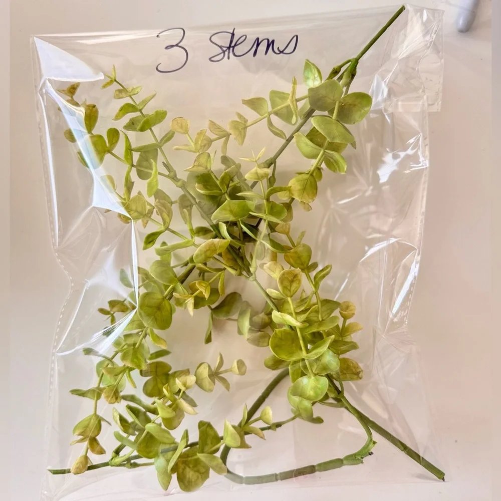 LIFELIKE Eucalyptus Floral Picks Pale Light Green Set of 3 Stems
